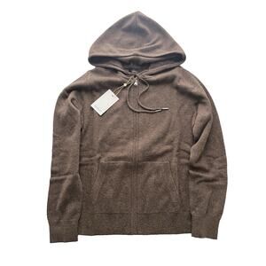 Quince Mongolian Cashmere Full Zip Hoodie Womens XS Brown Sweater Capsule Luxury